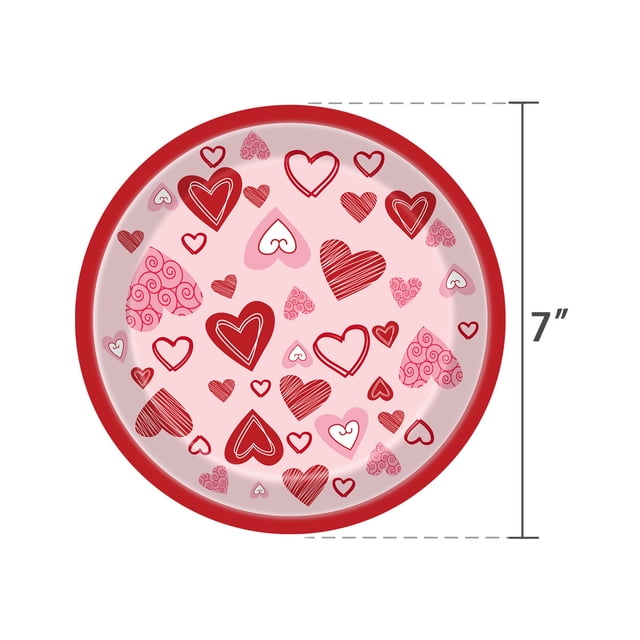 Mantel de amor para el día de San Valentín. Vajilla de amor para el día de San Valentín. Mantel decorativo desechable.