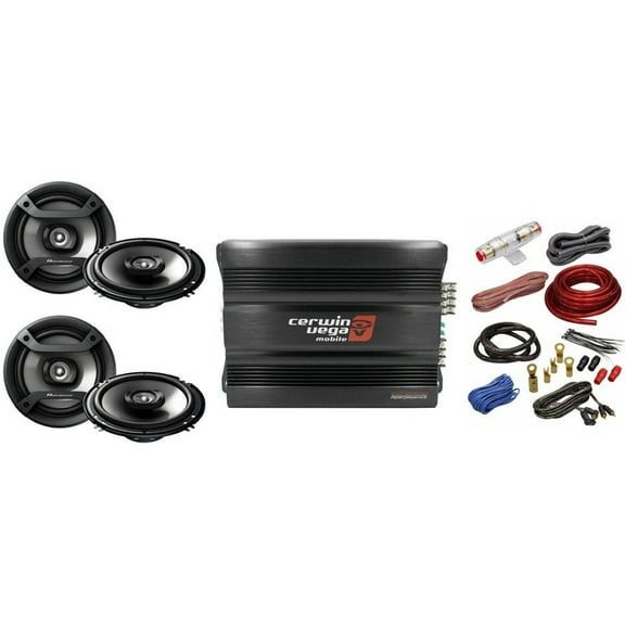 Cerwin Vega CVP1600.4D 1600W 4-Ch   2 Pioneer TS-F1634 6.5" Speaker   4G AMP Kit
