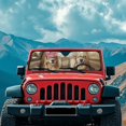 thumbnail image 3 of Uorisanigo Windshield Sun Shade for 2007-2018 Jeep Wrangler JK JKU & 1997-2006 Jeep Wrangler TJ LJ Foldable Golden Retriever Driving Window Sun Visor, Blocks UV Rays Heat, Keep Your Car Cooler, 3 of 7