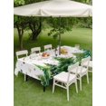 thumbnail image 3 of Outdoor Tablecloth with Umbrella Hole and Zipper, Merry Christmas Tree Rectangle Table Cloth 60x84 Inch Waterproof Tablecloth, Xmas Green Forest Tree Snowflake Picnic Table Cover for Patio Camping, 3 of 7