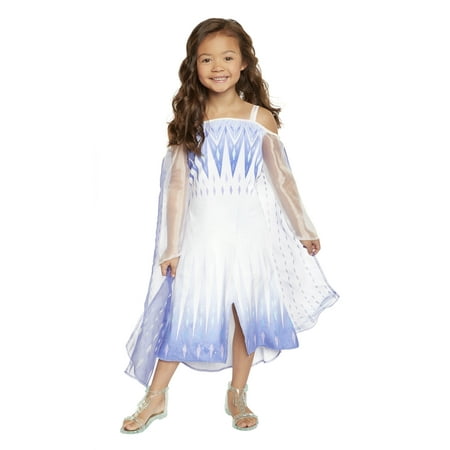 Disney Frozen 2 Elsa Dress the Snow Queen Elsa Costume - Outfit Fits Sizes 4-6X - For Girls Ages