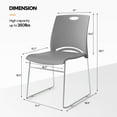 thumbnail image 2 of Ktaxon Stackable Chairs 5 Pcs, Plastic Stacking Chairs with Removeable Back for Wedding, Meeting, Conference, Commercial Use, Gray, 2 of 7