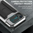 thumbnail image 3 of Allytech Rugged Case for iPhone 13 mini with Screen Protector & Camera Lens Sliding Cover, Anti-Drop Shockproof Dustproof Hidden Kickstand Heavy Duty Triple-Layer Protection Shell, Silver, 3 of 7