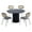 Gray-Black, variant on Hathaway Round Solid Wood Dining Table with 4 Jardin Dining Chairs in Gray