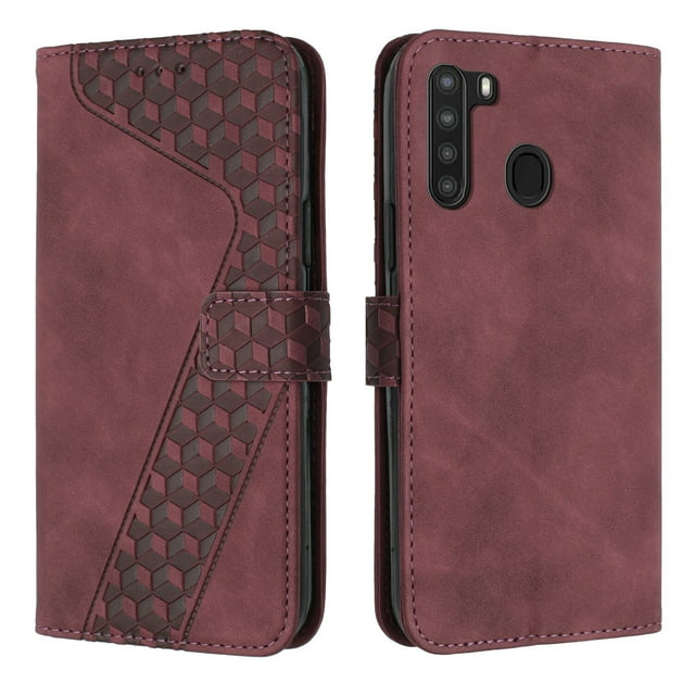 Compatible with Samsung Galaxy A21 Case Wallet Design with Card Slots Magnetic Closure Cover