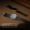 thumbnail image 5 of Leather Bands Compatible for Apple Watch Band 38/40/41/42mm Genuine Calfskin Leather Durable Matel Connector Replacement Strap Fits Men iWatch Ultra 10 9 8 7 6 5 4 3 SE TitaniumClassic Black, 5 of 7