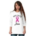 thumbnail image 3 of Hope Faith love Breast Cancer Ribbon Women's Long Sleeve T Shirt Brisco Brands S, 3 of 6