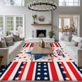 thumbnail image 4 of Independence Day Washable Living Room Rugs 6'x9', 250th Years American Flag Red Blue Star Fireworks Low Pile Throw Large Area Rug Non-Slip Sturdy Edge Binding Carpet for Dining Room Kitchen Office, 4 of 9