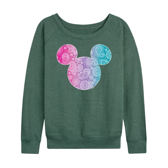 Mickey & Friends - Paisley Mickey - Women's Lightweight French Terry Long Sleeve Shirt