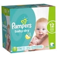 Pampers Baby-Dry Diapers Size 1 174 Count - Walmart.com