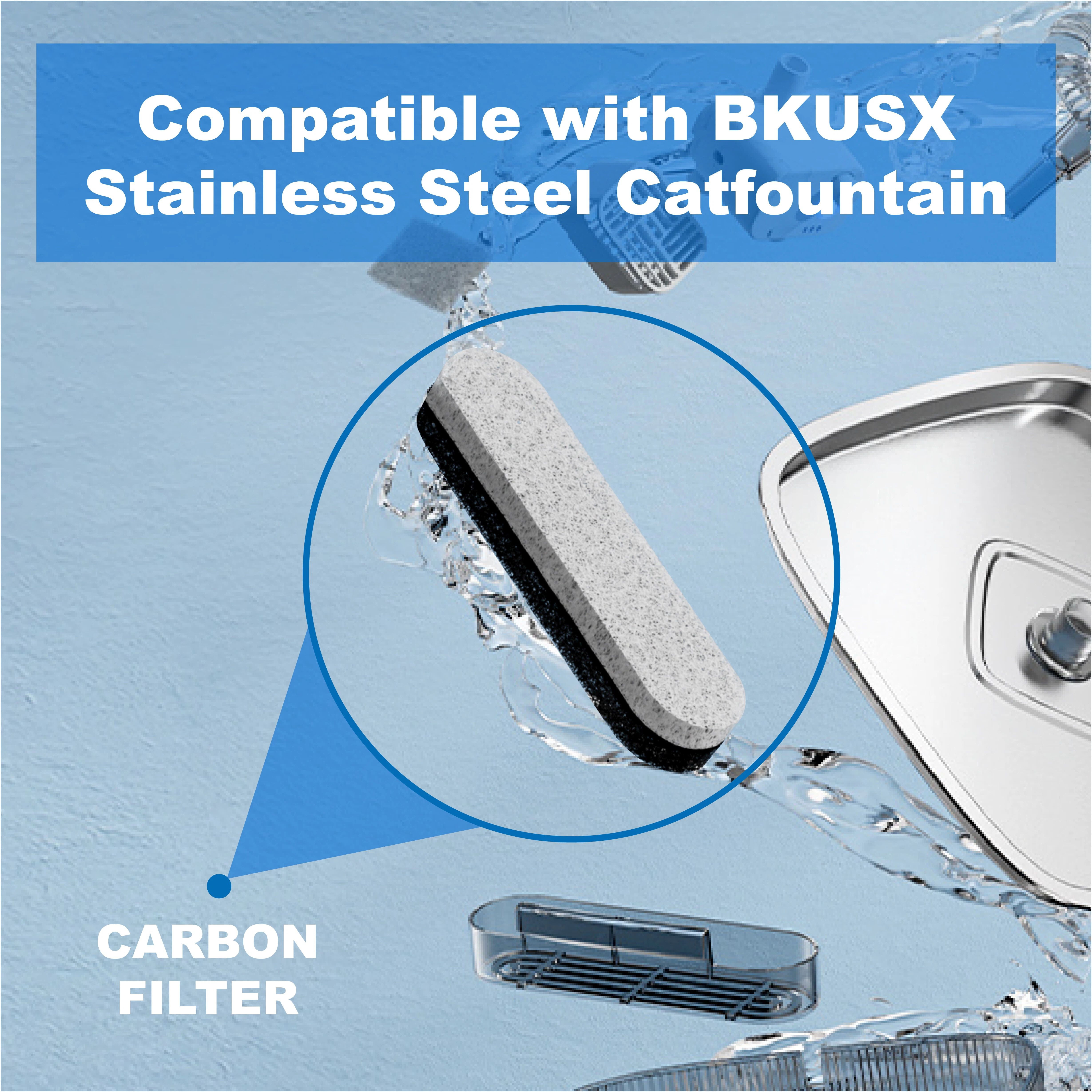 Cat Water Fountain Filter Replacement, 6-Pack Compatible with BKUSX Cat Water Fountain-001 (2.2L/67oz)， Pet Fountain Dog Water Dispenser