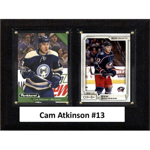 C&I Collectables 68ATKINSON NHL 6 x 8 in. Cam Atkinson Columbus Blue Jackets Two Card Plaque