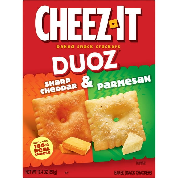 Cheez-It DUOZ Sharp Cheddar and Parmesan Cheese Crackers - 12.4 oz- Pack of 2