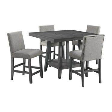 Picket House Furnishings Hester 5PC Counter Height Dining Set in Grey