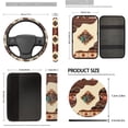thumbnail image 5 of Uorisanigo Cactus Southwest Aztec 18 Pcs Car Seat Covers Full Set Includes Shoulder Strap Protector Center Console Pad Steering Wheel Covers Gear Shift Headrest Protector Cup Holder Coaster Keychain, 5 of 7