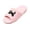 Pink, variant on Fuzzy Slippers for Women Open Toe Slide Cute Embroidered Cat House Shoes Soft Plush Fleece Slip-On Indoor Outdoor Anti-Slip Rubber Sole Spa Bedroom Fluffy Loungewear