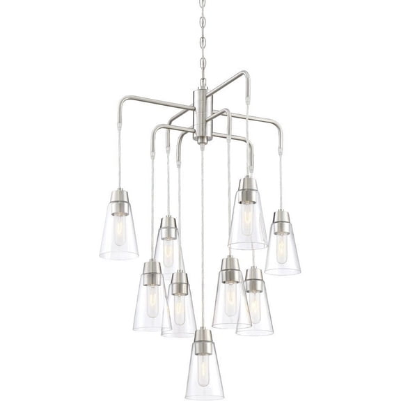 Designers Fountain Echo Satin Platinum 9 Light Chandelier, 87889-SP