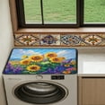thumbnail image 4 of ZIATUBLES Sunflower Lavender Washing Machine Dust Cover Mat Anti-Scratch Washer Dryer Top Protector Cover Pad for Laundry Room Absorbent Heat-Resistant Kitchen Mat, 24 x 19.7 Inch, 4 of 7