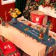 thumbnail image 1 of Christmas tablecloth, Christmas table runner, decorative table runner with festive elk theme, blue gray background 18035cm, 1 of 5