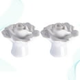thumbnail image 3 of 3 Pieces White Flower Door Handles Rose Ceramic, 3 of 8