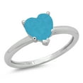 thumbnail image 3 of 1.25 ct Heart Cut Simulated Turquoise Solitaire 14K White Gold Womens Engagement Ring, 3 of 6