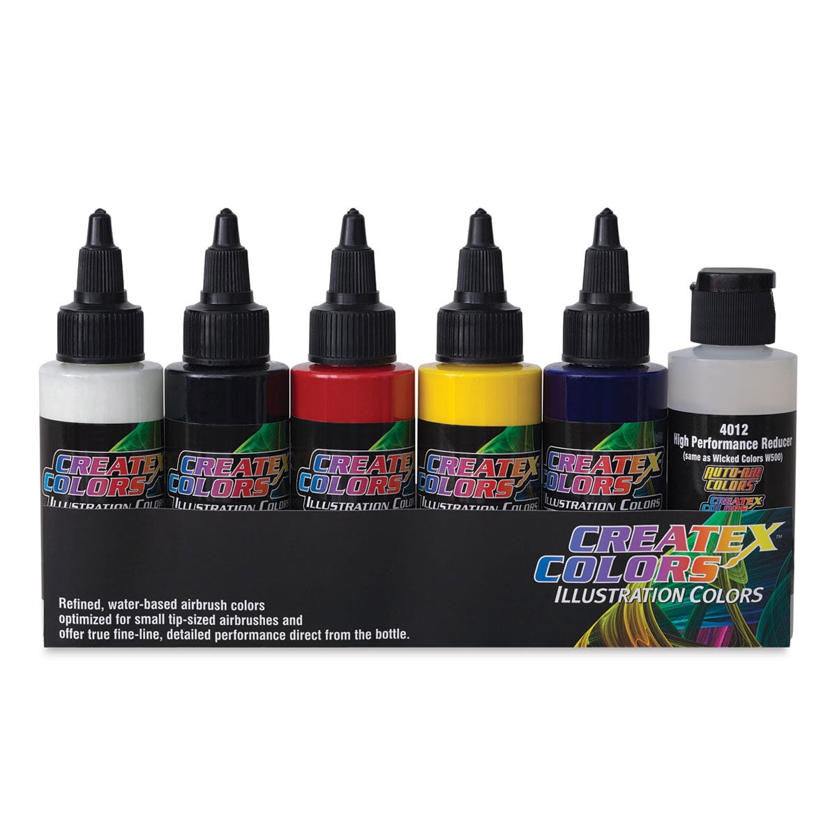 Createx Illustration Colors - Primary Colors, Set of 6, 2 oz