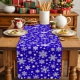 thumbnail image 2 of Winter Snowy Snowflakes Table Runner 13x72in Non-Slip Cotton Linen Table Runners, Blue and White Dresser Scarves TableRunner for Dinner Kitchen Dining Wedding Party, 2 of 9