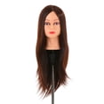 thumbnail image 3 of Cabeza de maniquí de cabello humano 30% con soporte de abrazadera para trenzado yeacher Cabeza hueca, 3 of 7