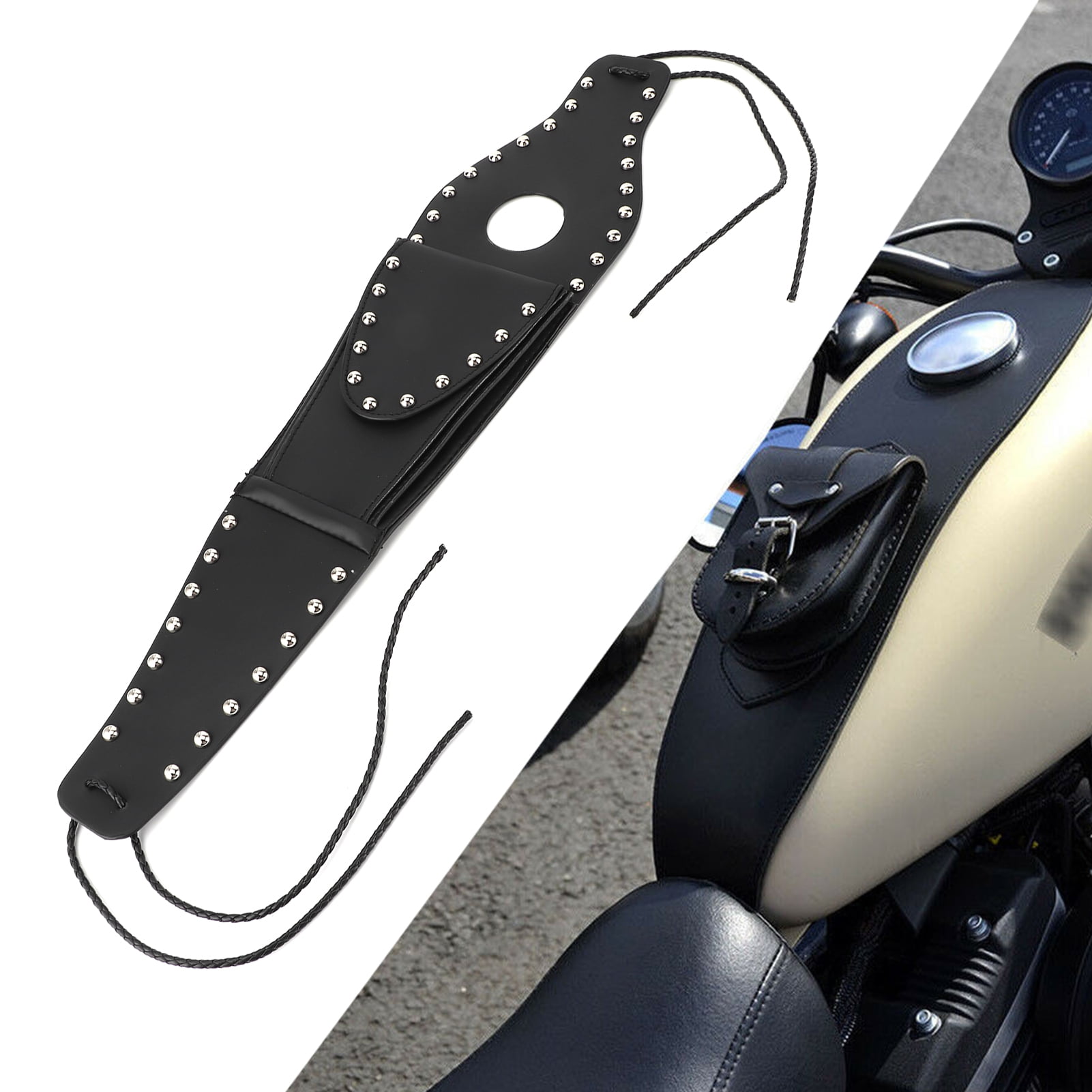 Aazon.co: Fuel Cover Bag, PU Leather Otorcycle Gas Cover Bag Fuel - View #9