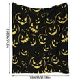 thumbnail image 4 of SDJMa Halloween Flannel Throw Blanket, Pumpkin Patterned Black Blanket, Soft Plush Halloween Decorative Bed Blanket for Couch Sofa Chair, All Seasons Lap Blanket for Adults, 51.1"x59.3", 4 of 6