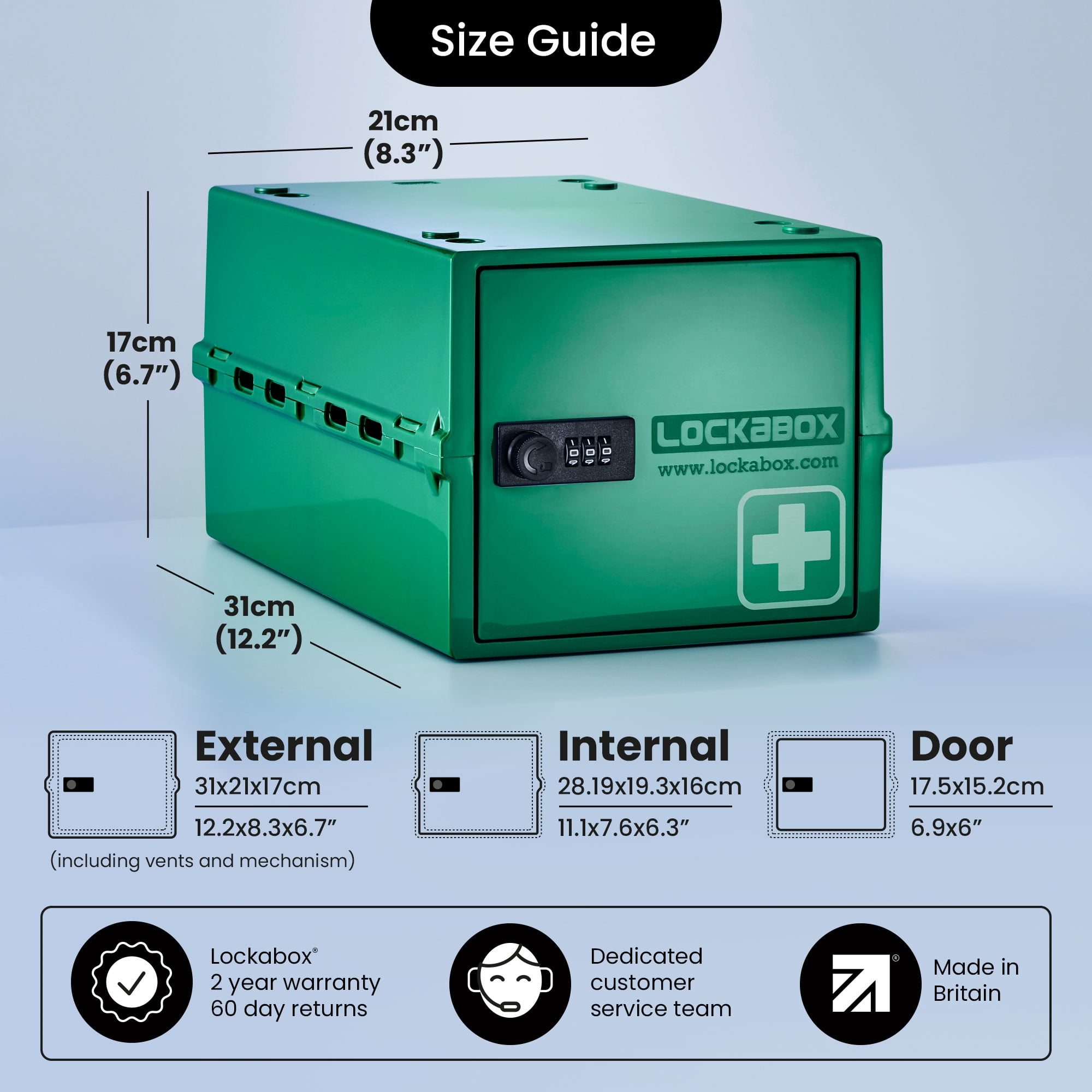 Lockabox One™ Medi Green | Premium Lockable Medicine Box | 10 Litre Combination Lock Box For Food, Medicine & Home Safety | BPA-Safe