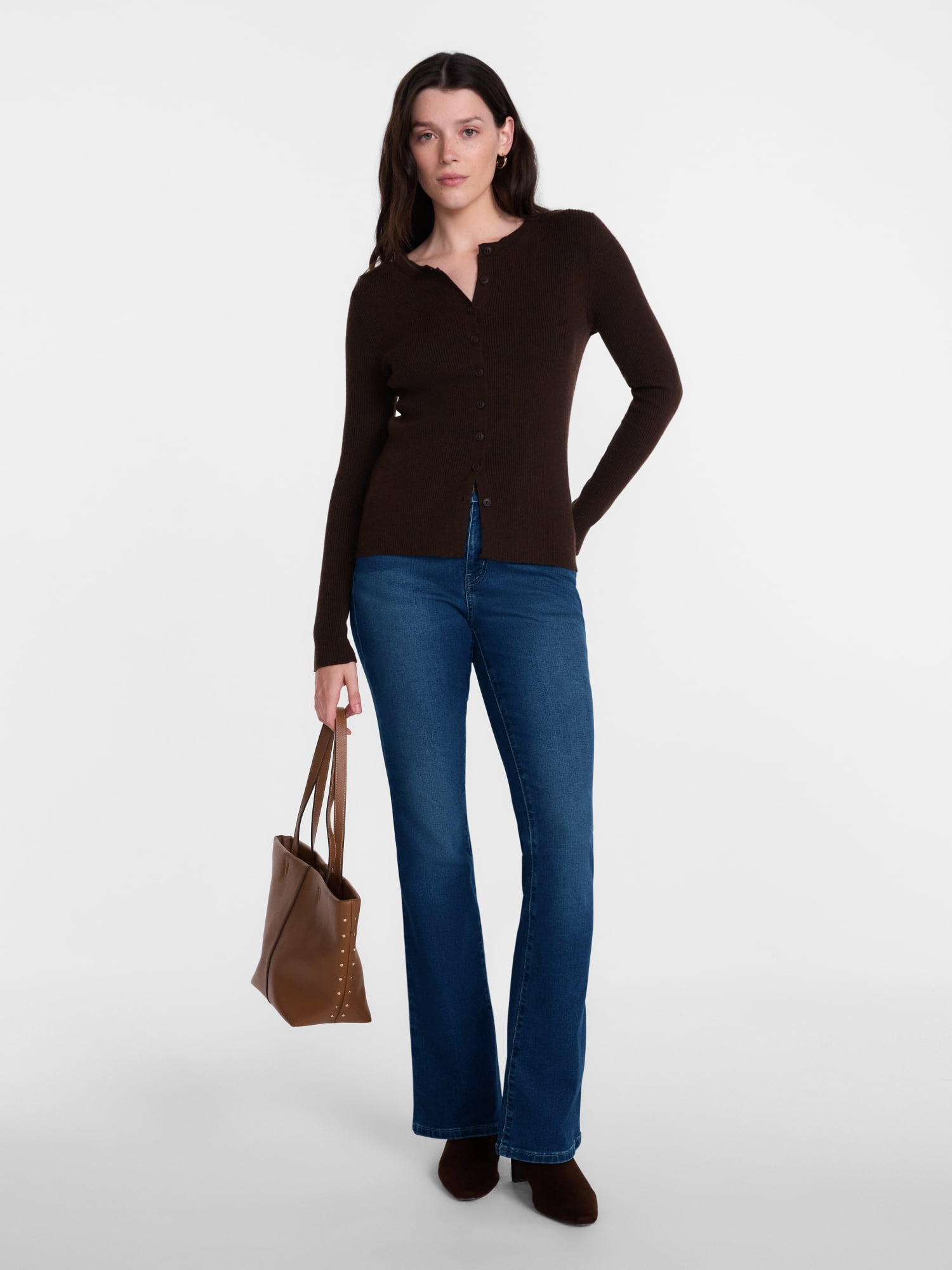 Scenario Women's Mid Rise Bootcut Jeans, Sizes 0-20, 0S-20S, 4L-14L