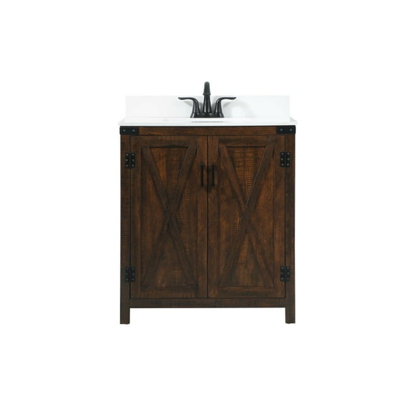 Elegant Decor Grant 30" MDF Single Bathroom Vanity with Backsplash in Expresso