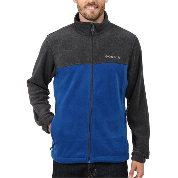 Columbia - Chaqueta de forro polar con cremallera completa para hombre, azul, XXL