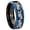 Black And Blue Step Edge, variant on Etched Tribal Pattern Dome Gold Plated Tungsten Men Ring 10MM