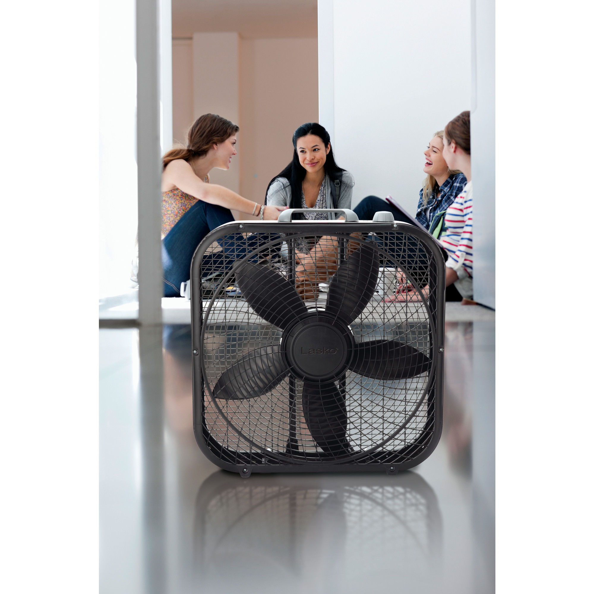 Lasko Cool Colors 20" Weather Resistant Box Fan, with 3-Speeds, 22" H,  Black, B20301, New - image 5 of 5