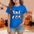 thumbnail image 2 of 7-8 Years Kid's Short Sleeved Halloween Bow Print T Shirt For Boys And Girls Spooky Seaon Tops 1T 2T 3T 4T 5T 6T 7T 8T 9T Blue T-Shirt for Boy Girl, 2 of 5