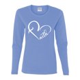 thumbnail image 2 of Wild Bobby Heart Made Of Faith Inspirational/Christian Women Graphic Long Sleeve Tee, Light Blue, Small, 2 of 5
