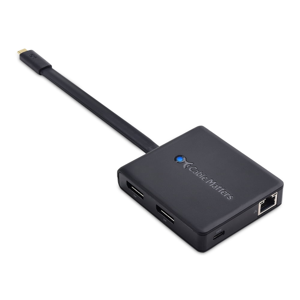 Cable Matters Dual Monitor USB C Hub (USB C Dock) with Dual 4K DisplayPort, 2x USB 2.0,