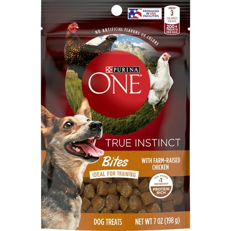 UPC: 0017800179430 | Purina ONE Dog Training Treats True Instinct Bites With Farm-Raised Chicken 7 oz. Pouch