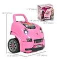 thumbnail image 3 of Qaba Mechanic Kids Truck Engine Toy Set, Car Service Play Set, Pink, 3 of 10