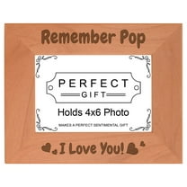 ThisWear Pop Gifts for Grandpa Remember Pop I Love You Wood Laser Engraved Landscape 4x6 Picture Frame