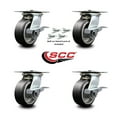 thumbnail image 2 of 5 Inch Rubber on Aluminum Caster Set with Ball Bearings and Brakes/Swivel Locks, 2 of 2