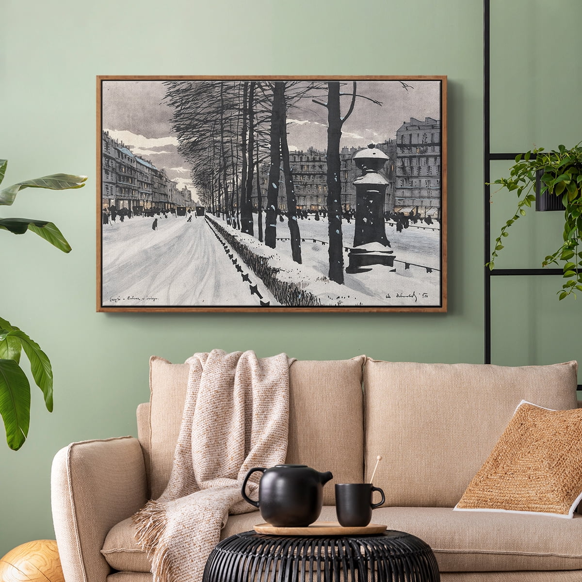 Vintage Landscape-CCLXXI By Wexford Home Framed in Walnut Wood Gallery Wrapped Canvas 17 in. x 25 in.