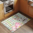 thumbnail image 3 of Rectangle Area Rug 2x3ft, Easter Watercolor Floral Bunny Non-Slip Non-Shedding Floor Mat, Spring Flower Egg Green Lattice Washable Sturdy Carpet for Living Room Bedroom Home Decor, 3 of 9