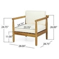 thumbnail image 2 of Arimo Acacia Wood Outdoor Club Chair with Cushions, Teak and Cream, 2 of 7