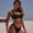 Black, variant on Shimmering Metallic Bandeau Bikini Set, Women’s Ruched Two-Piece Swimwear with Tie-Side Bottoms