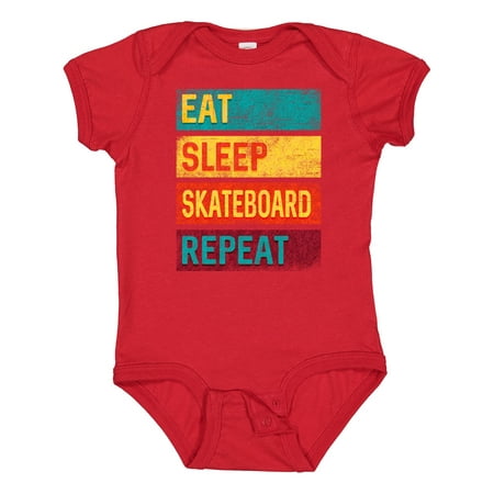 

Inktastic Skateboarding Eat Sleep Skateboard Repeat Gift Baby Boy or Baby Girl Bodysuit