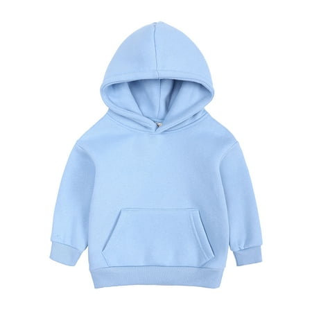 

Pullover Sweatshirt Childrenen Solid Plus Babies Hooded Color Top Coat Girls Tops