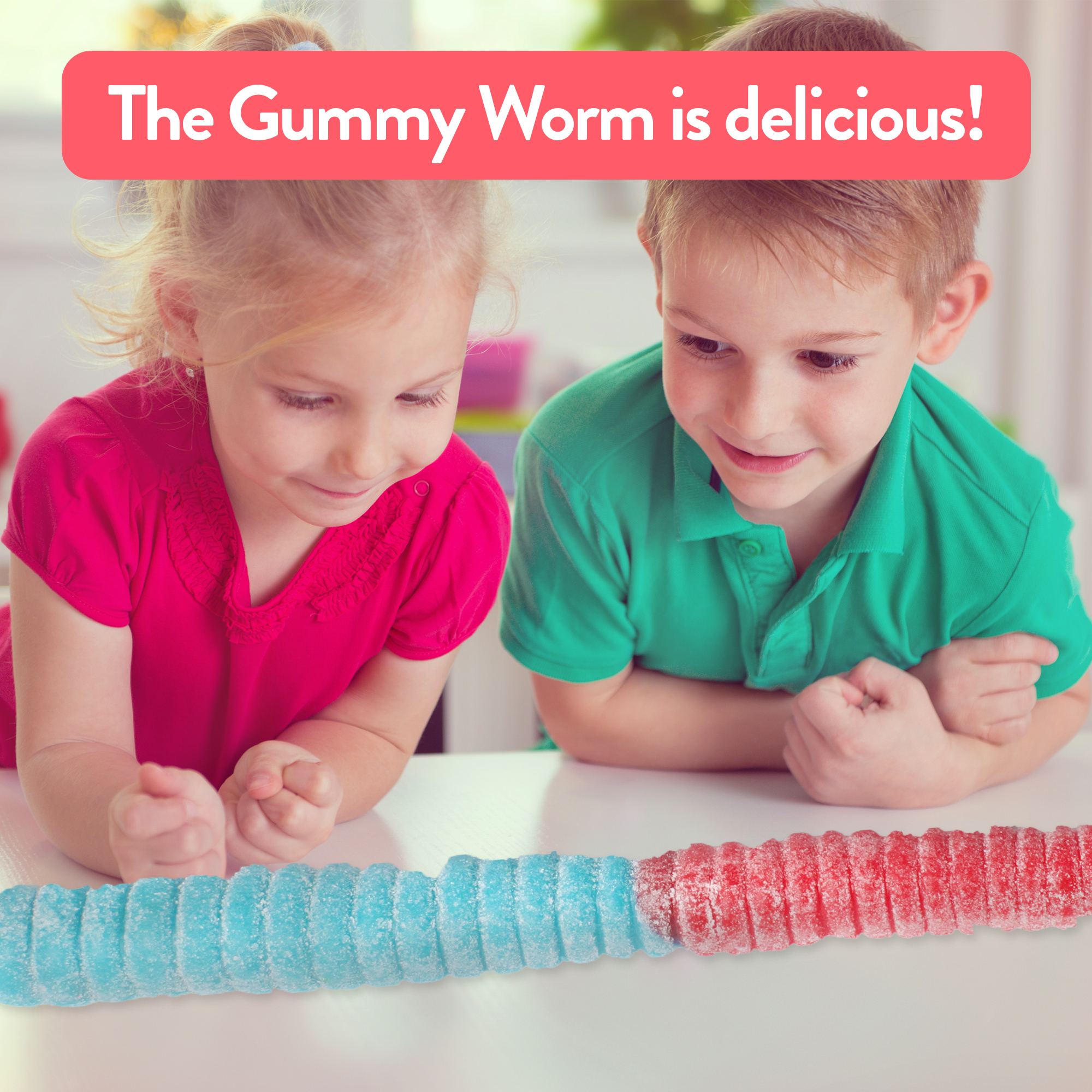 The Gummy Bear Guy - ORIGINAL Sour World's Largest Gummy Worm - Cherry/Blue Raspberry